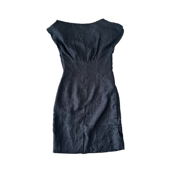 LOEFFLER RANDALL Black Silk Draped Neck Dress Size 2 - Picture 6 of 8